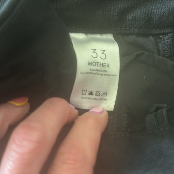 MOTHER The Hustler Roller Prep Heel High Rise Wide Leg Jeans in Pitch - Picture 5 of 12